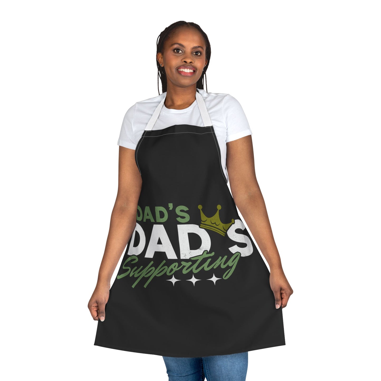 Dad's Supporting Apron - Funny Cooking Gift for Father's Day, BBQs, Grilling, Kitchen Decor, Unique Dad Gift, Chef Apron - Nineteen 29 Kustom