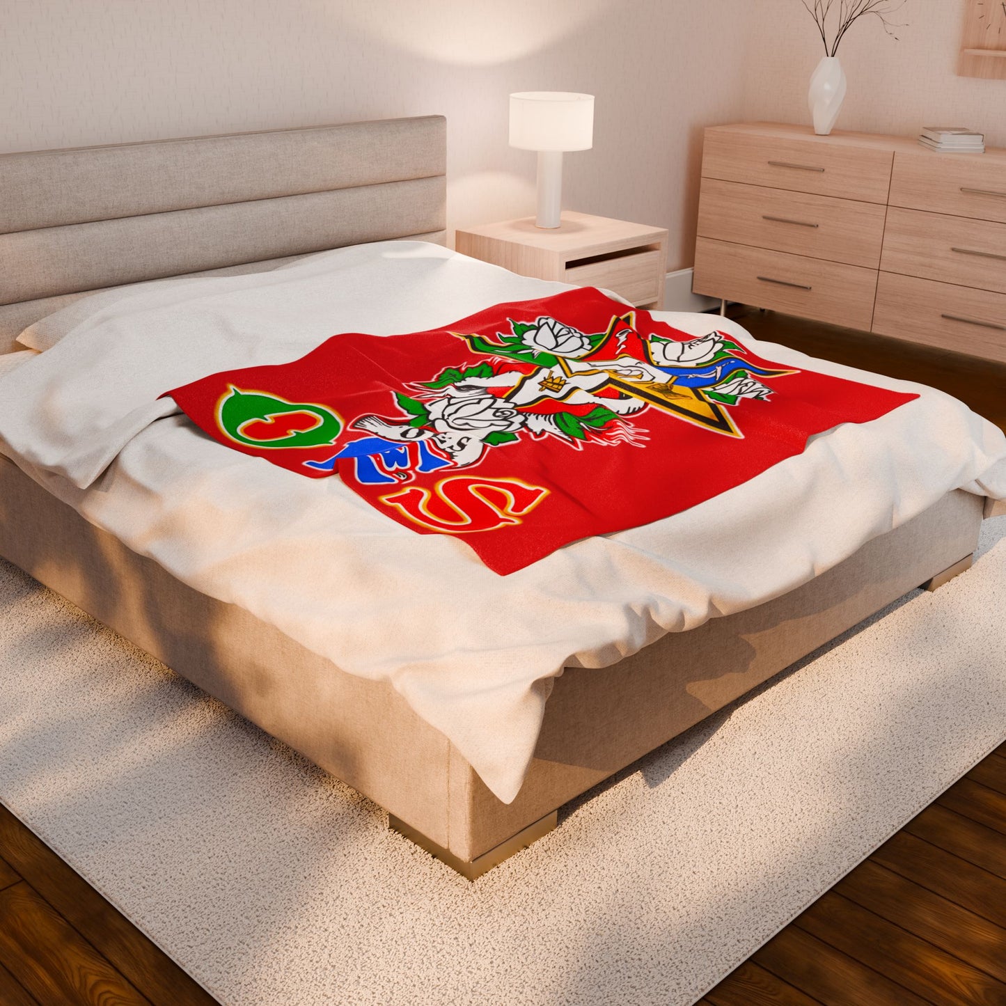Order of Eastern Star Velveteen Plush Blanket - Soft and Cozy Throw for OES Members, Freemasons, Masonic Gifts, Masonic Decor, Lodge - Nineteen 29 Kustom