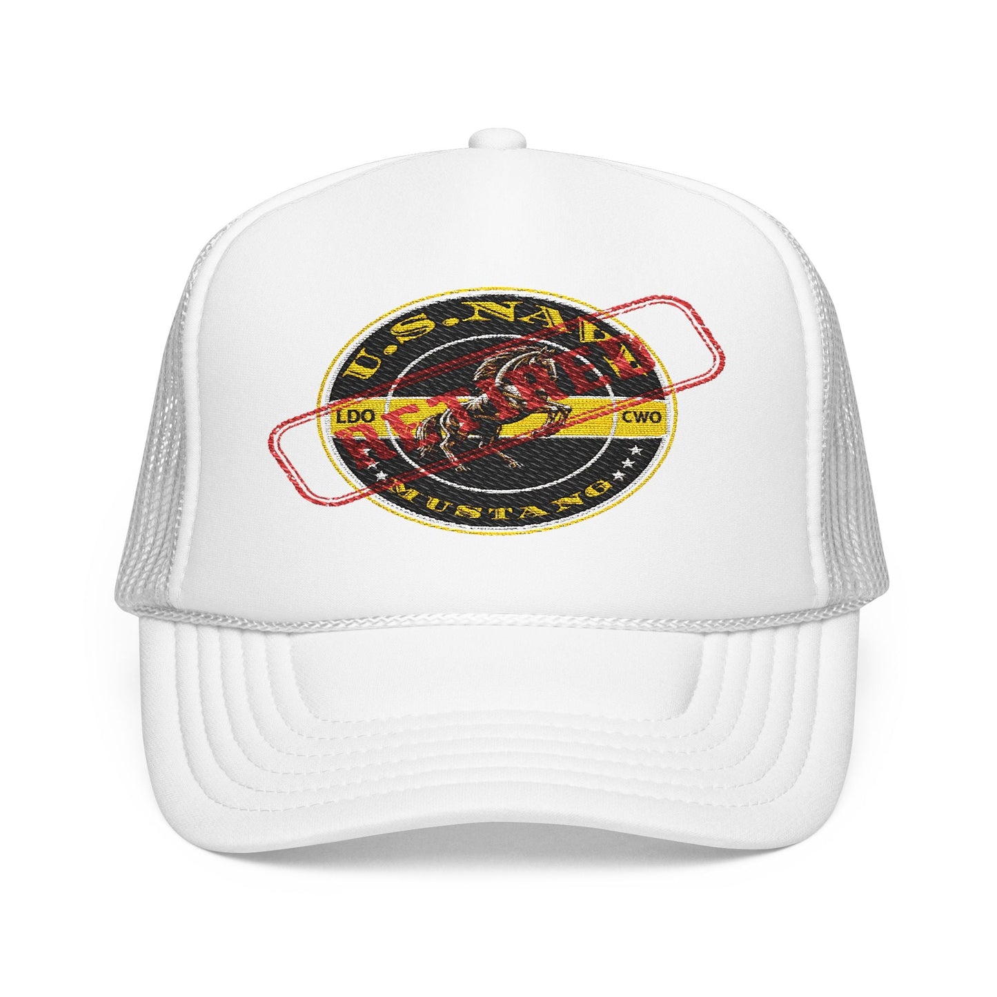 Embroidered Foam Trucker Hat - Retro Style, Outdoor Gear, Gift for Him, Casual Wear, Summer Accessory Printify