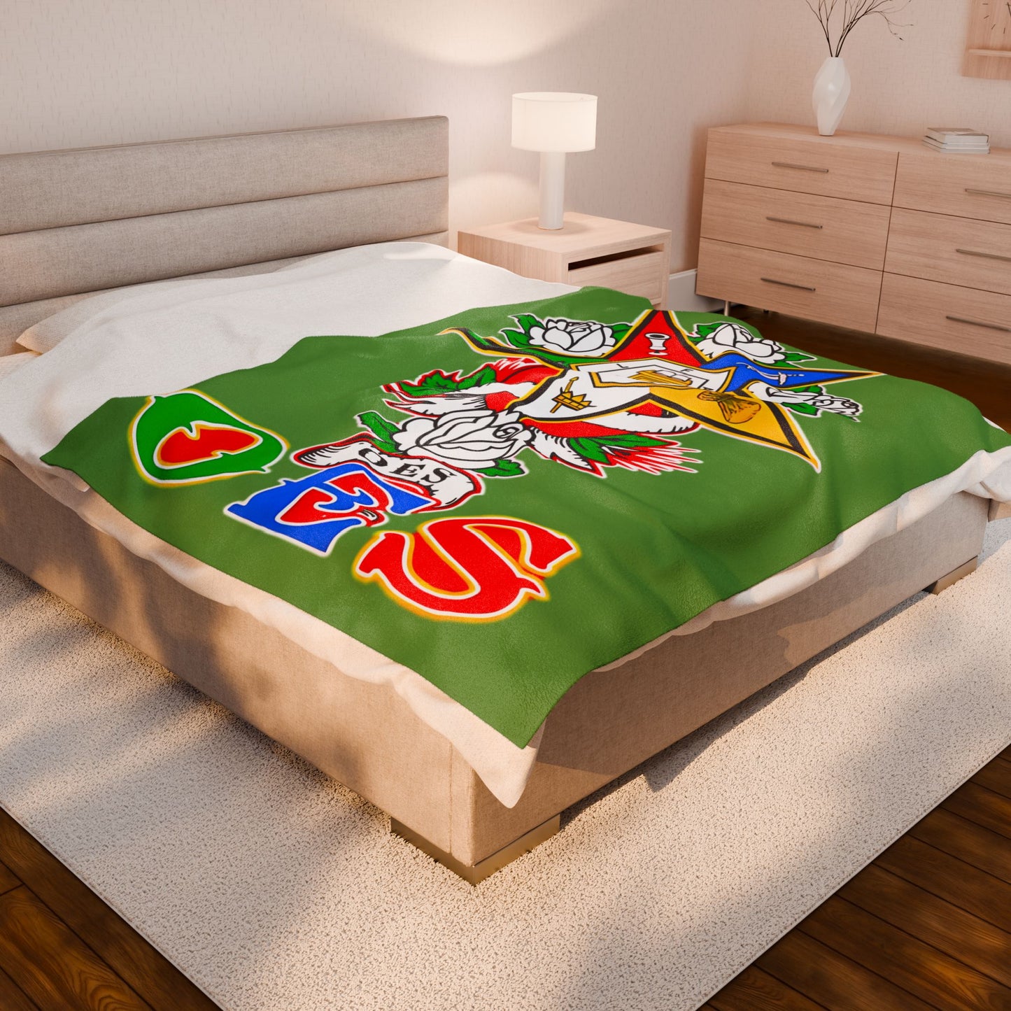 Order of Eastern Velveteen Plush Blanket for Cozy Nights, Reversible Velvet Throw Blanket, Soft Bedding, Fleece Blanket, - Nineteen 29 Kustom