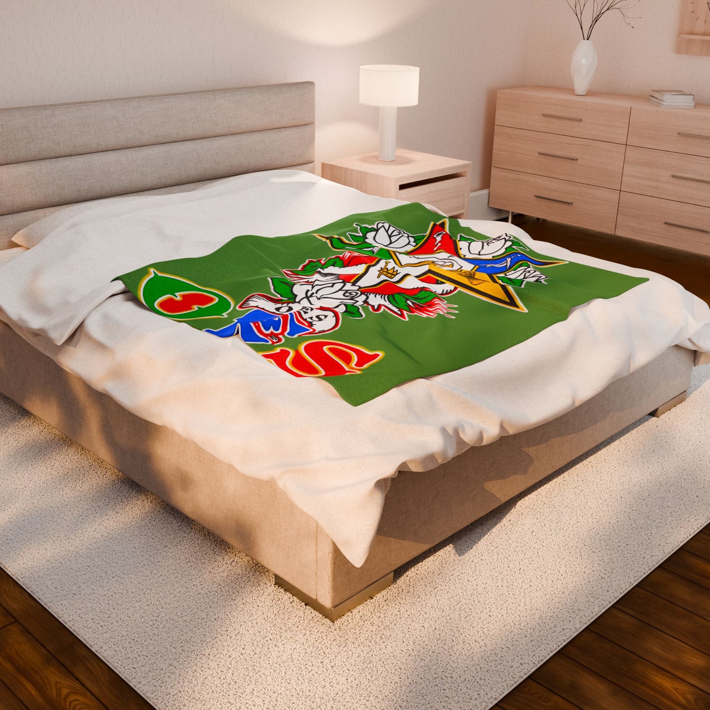 Order of Eastern Velveteen Plush Blanket for Cozy Nights, Reversible Velvet Throw Blanket, Soft Bedding, Fleece Blanket, - Nineteen 29 Kustom