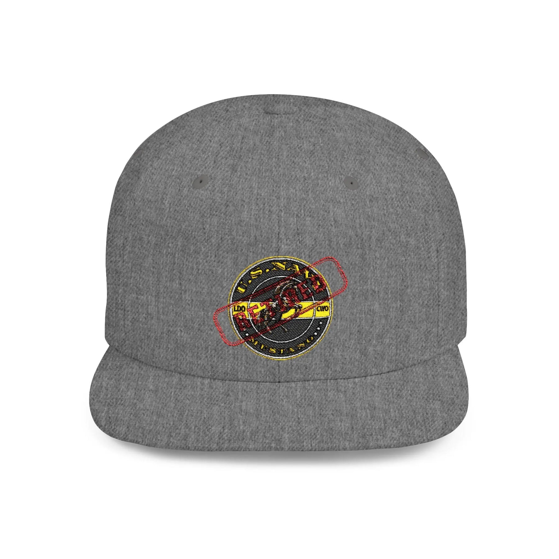 Navy Mustang Retired Snapback - Custom Embroidered Veteran Hat Printify