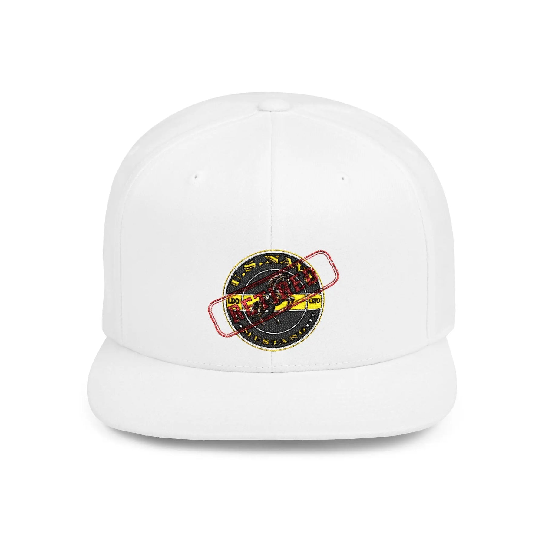 Navy Mustang Retired Snapback - Custom Embroidered Veteran Hat Printify