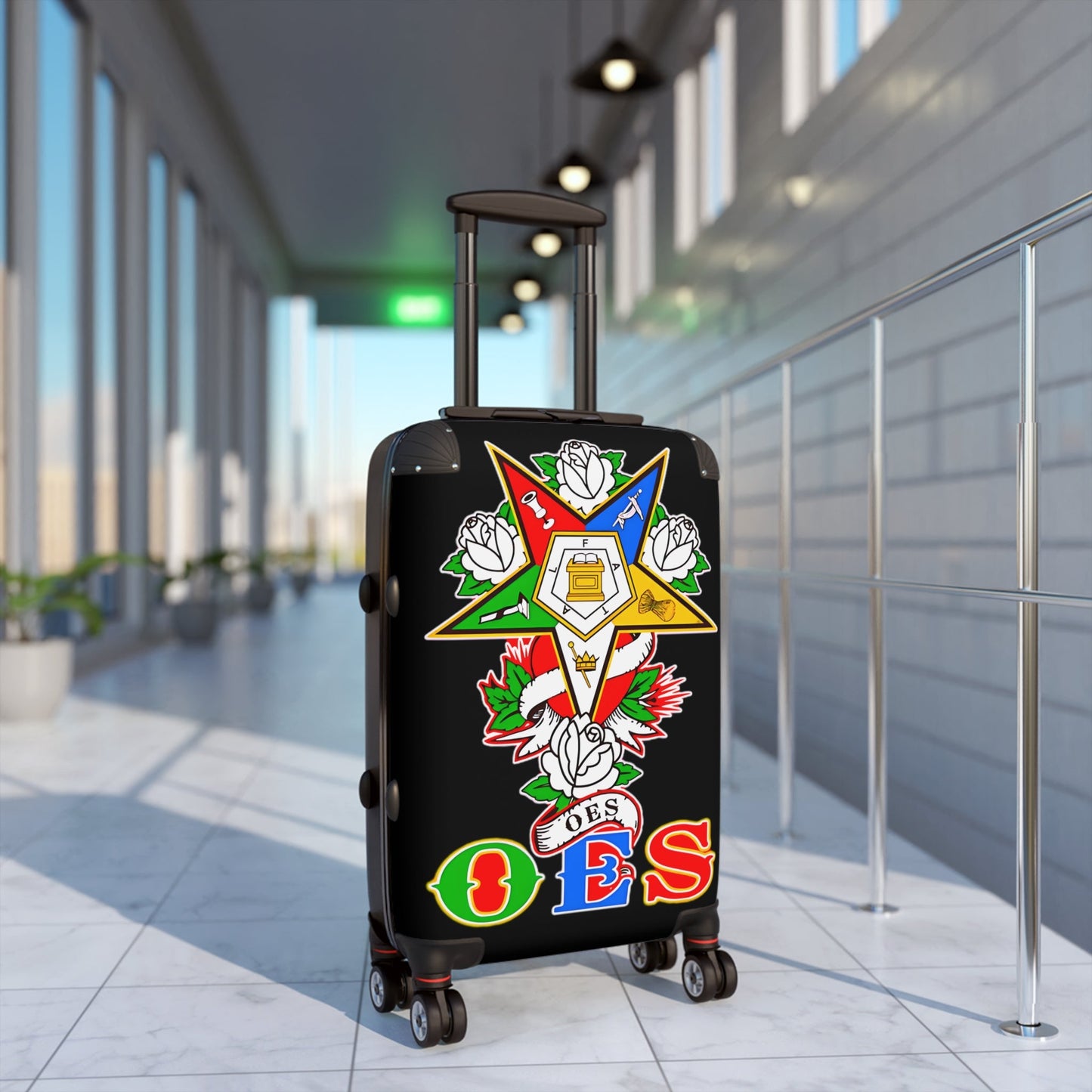 Order of Eastern Star Custom Suitcase, OES Luggage, Travel Bag, Eastern Star Gift, Organization Suitcase, Freemason Travel Gear Printify