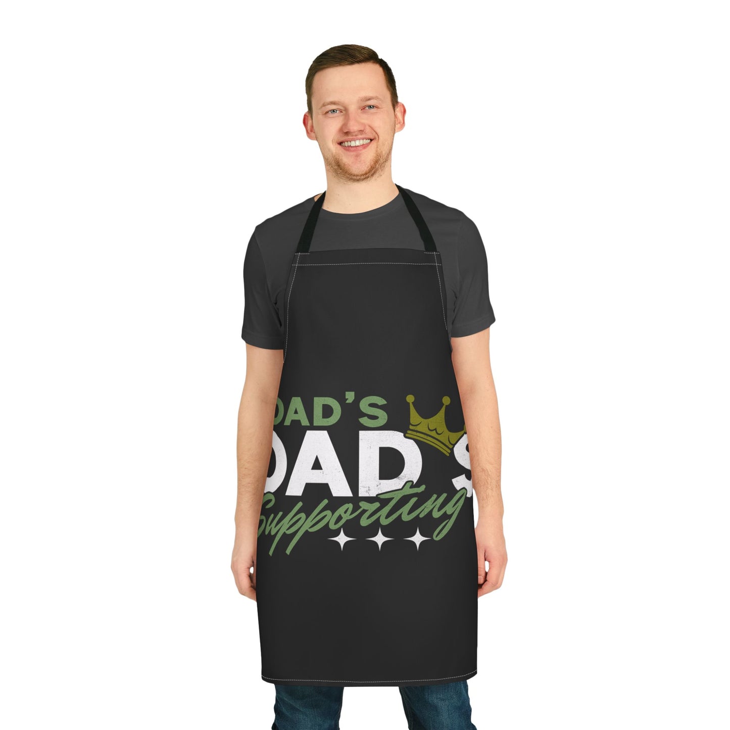 Dad's Supporting Apron - Funny Cooking Gift for Father's Day, BBQs, Grilling, Kitchen Decor, Unique Dad Gift, Chef Apron - Nineteen 29 Kustom