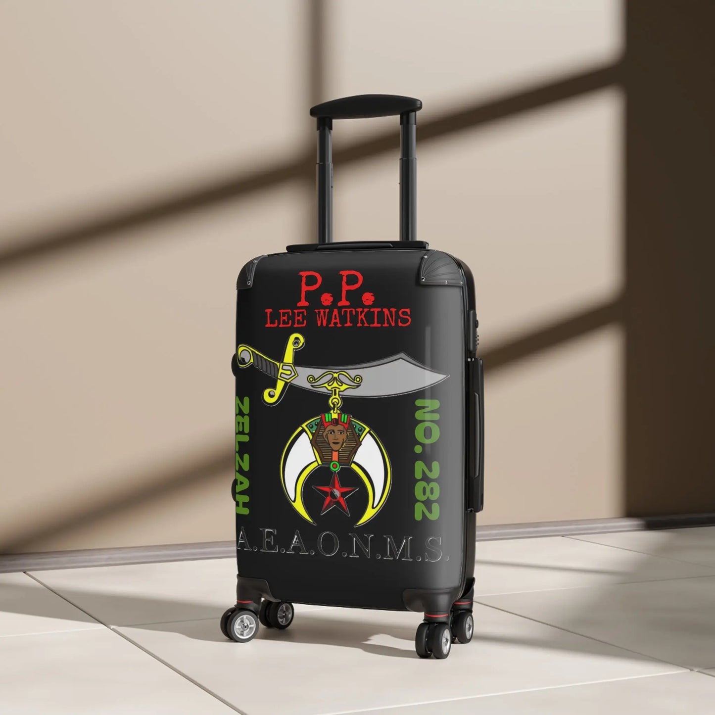 Vibrant Masonic Adventure Suitcase: Stylish, Strong, and Ready for Any Journey! 🌟 Printify