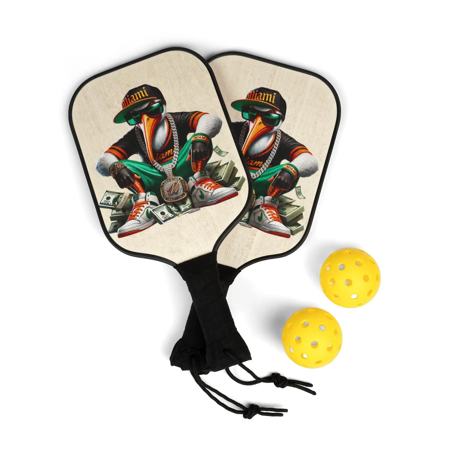 Miami Hurricane Custom Pickleball Kit: Play with Style and Confidence! Printify