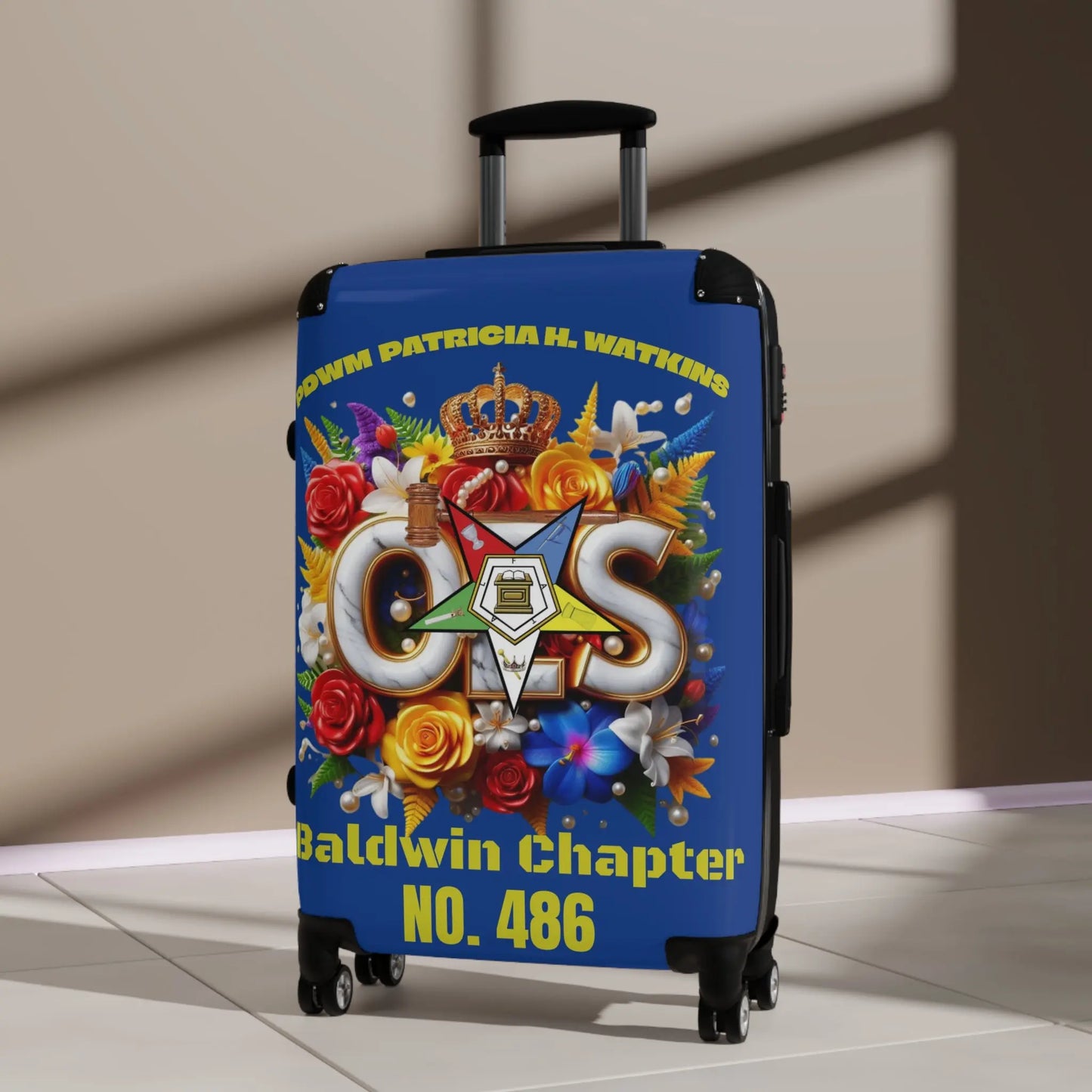 Custom OES Floral Travel Suitcase - Unique Luggage for Adventurers - Nineteen 29 Kustom