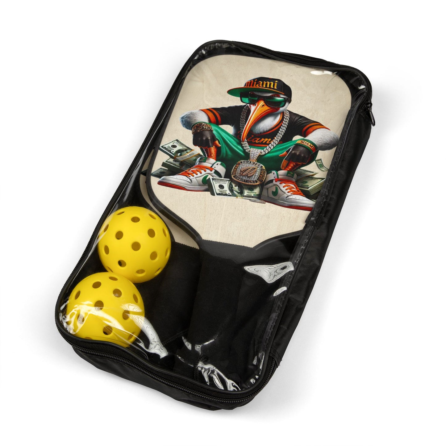 Custom Pickleball Kit, Miami Hurricane Pickleball Set, Pickleball Accessories, Pickleball Gear, Pickleball Gift Set - Nineteen 29 Kustom