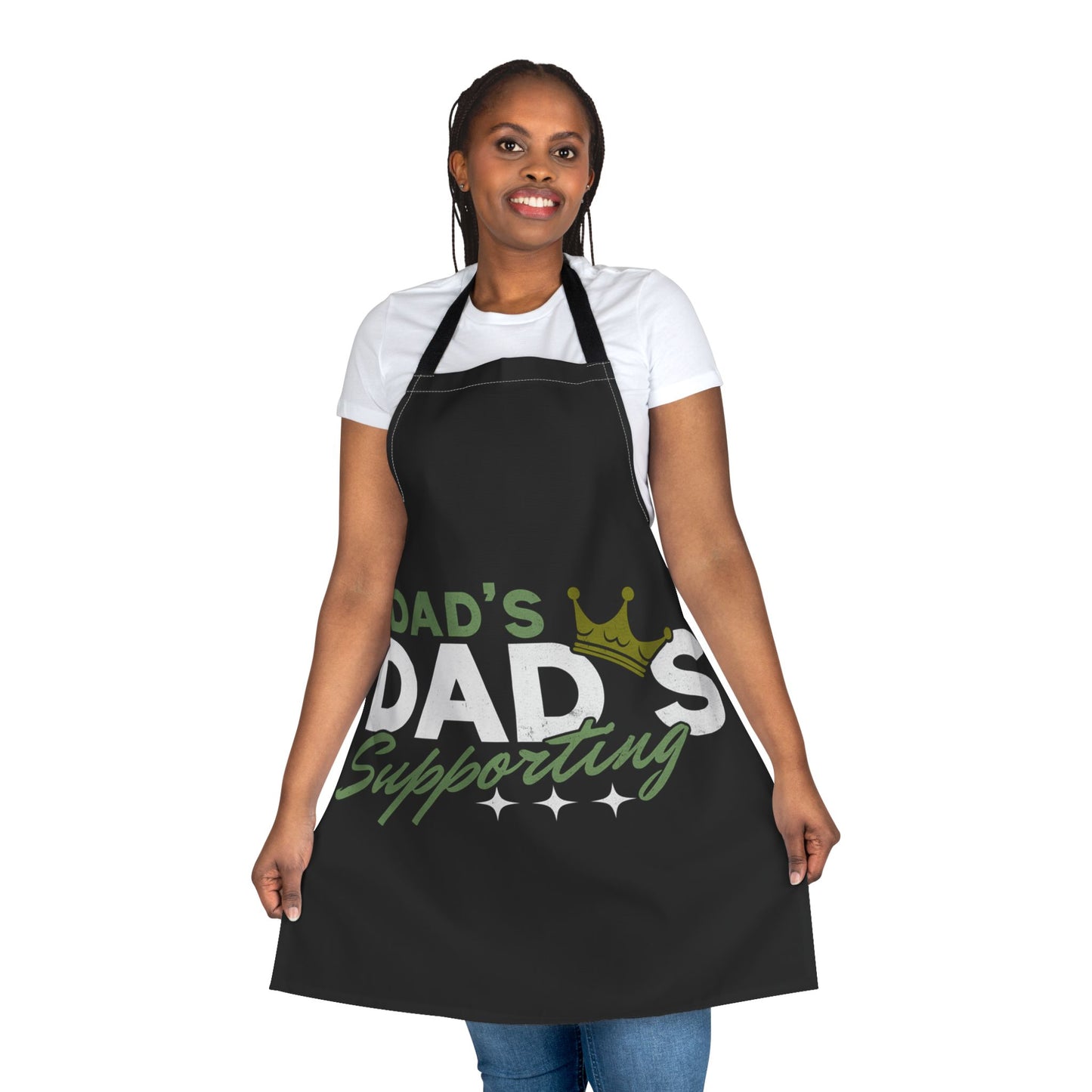 Dad's Supporting Apron - Funny Cooking Gift for Father's Day, BBQs, Grilling, Kitchen Decor, Unique Dad Gift, Chef Apron - Nineteen 29 Kustom