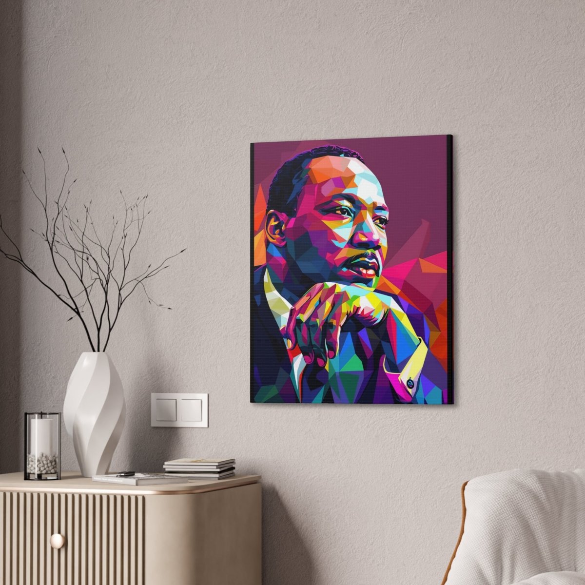 MLK Colorful Pop Art Canvas Print — Inspirational Civil Rights Portrait - Nineteen 29 Kustom