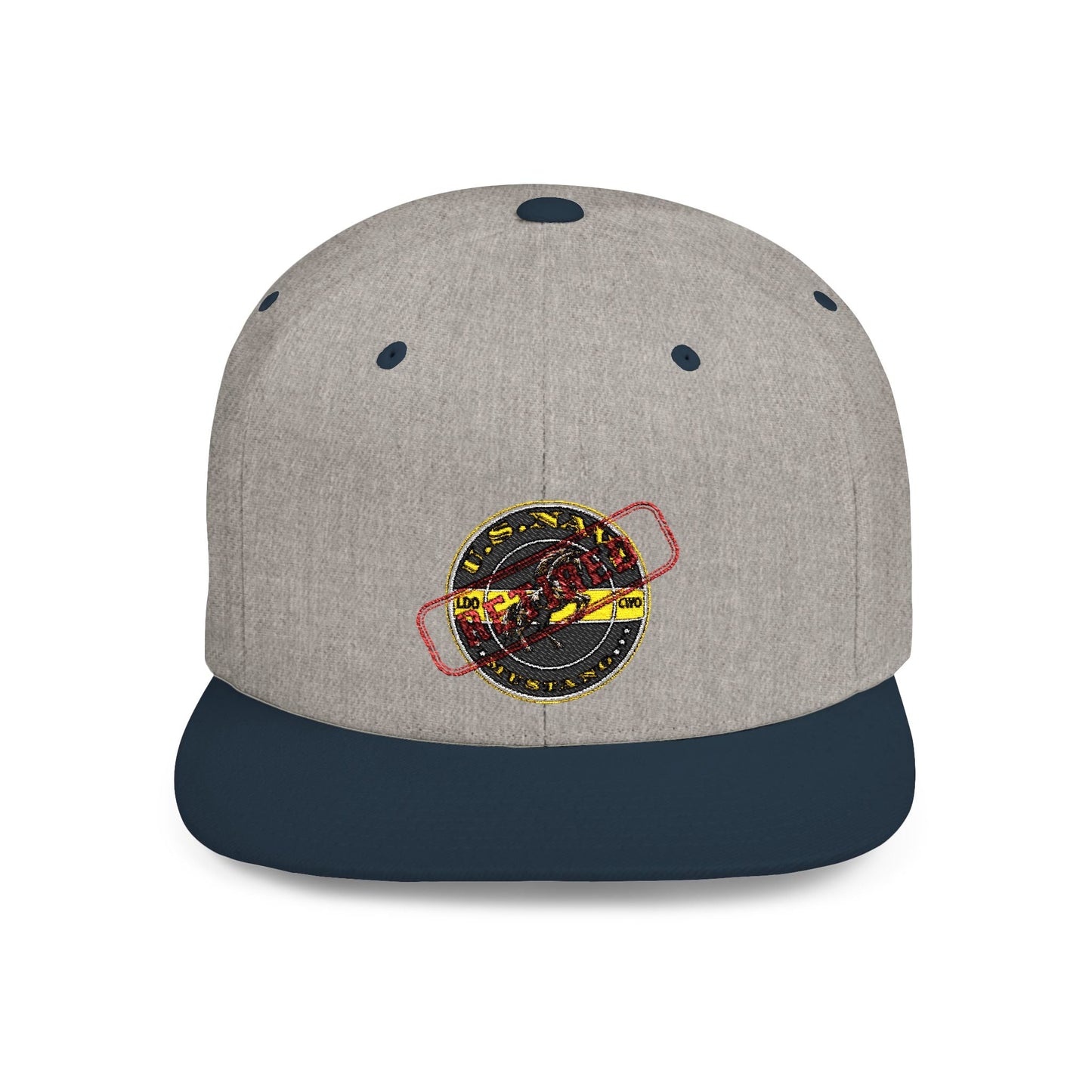 Navy LDO-CWO Mustang Retired Snapback, Veteran Hat, Military Cap, Navy Chief Gift, Custom Embroidered Hat Printify