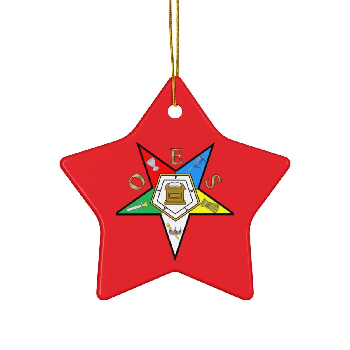 Order of Eastern Star Christmas Ceramic ornament - Nineteen 29 Kustom