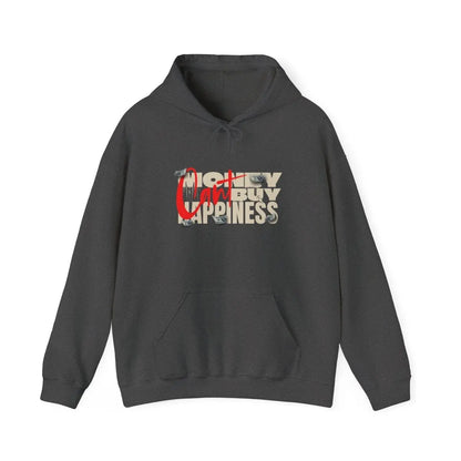 Hoodie - 'Money Can't Buy Happiness' Vintage Cash Graphic Hoodie Printify