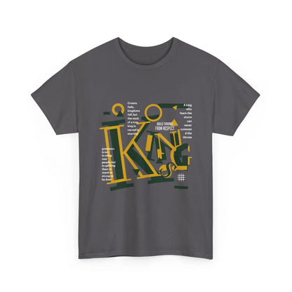 King Typography Graphic Tee — Bold Yellow Green Urban Design Printify