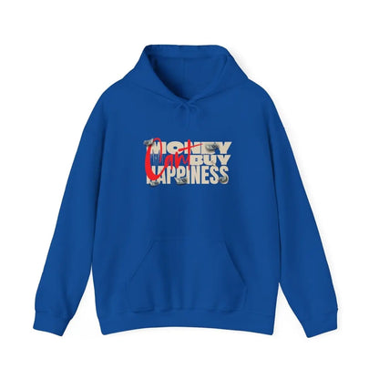 Hoodie - 'Money Can't Buy Happiness' Vintage Cash Graphic Hoodie Printify