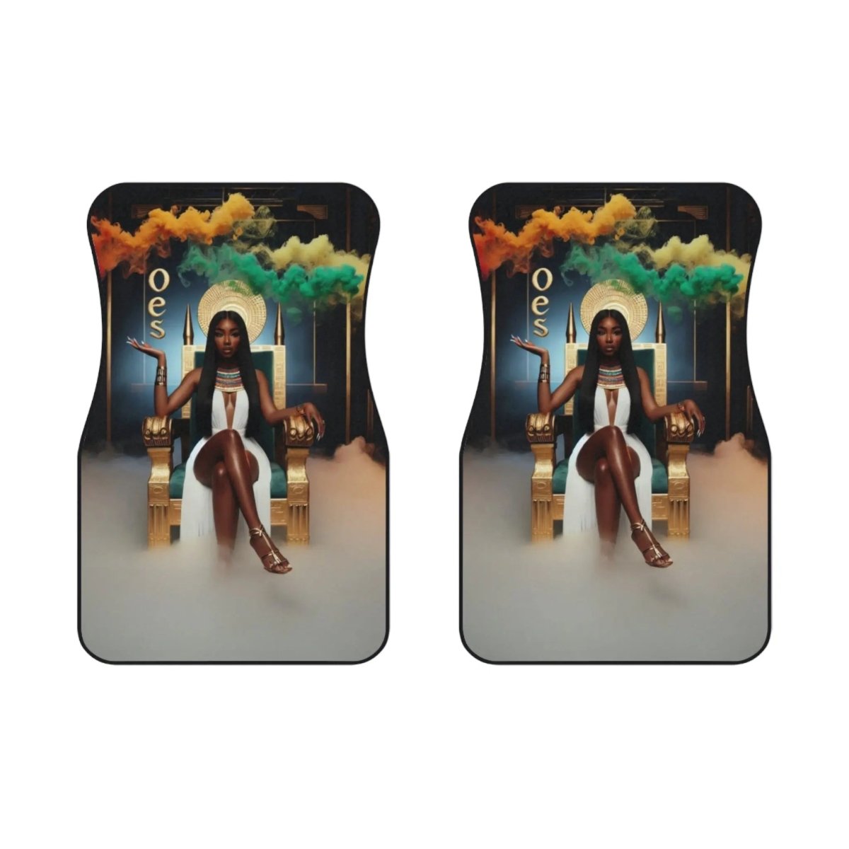 Car Mats - OES Queen on Throne Design (2x Front) - Nineteen 29 Kustom