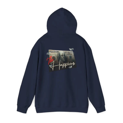 Hoodie - 'Money Can't Buy Happiness' Vintage Cash Graphic Hoodie Printify