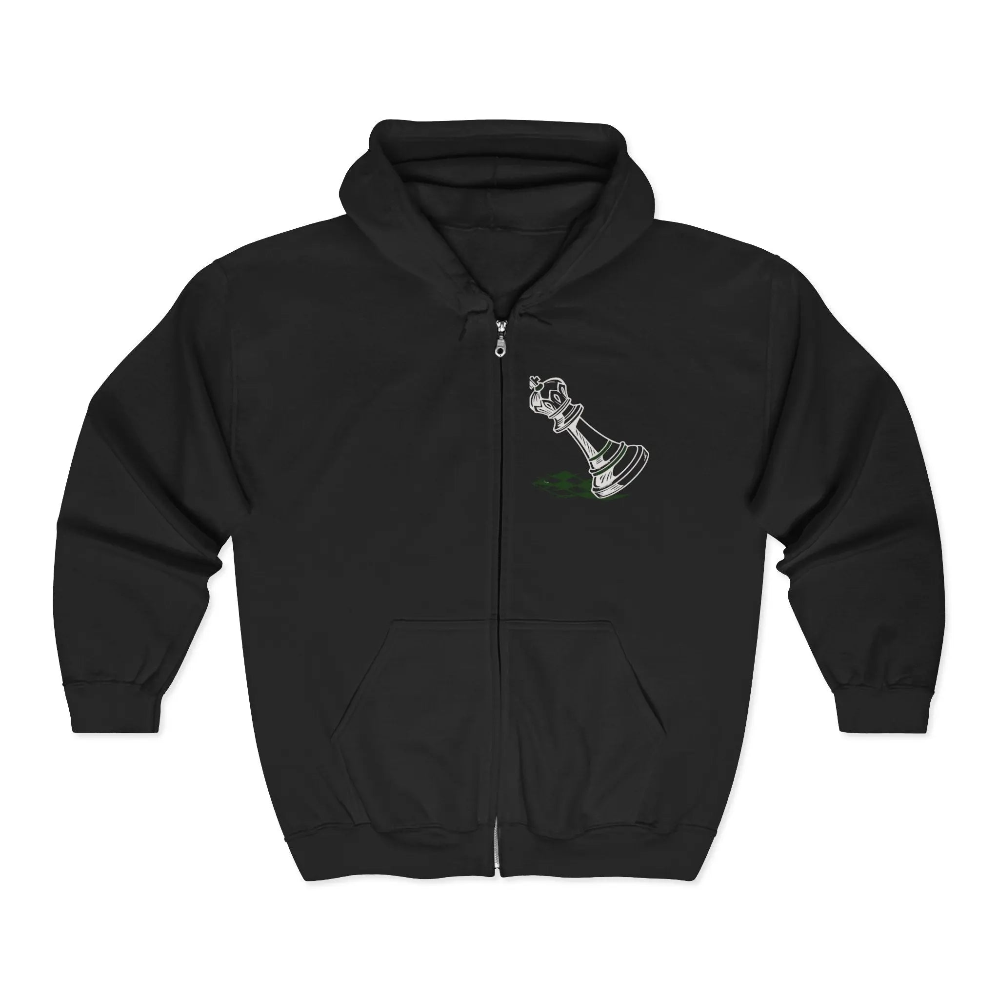 Chess King Graphic Zip Hoodie — Fallen King Design