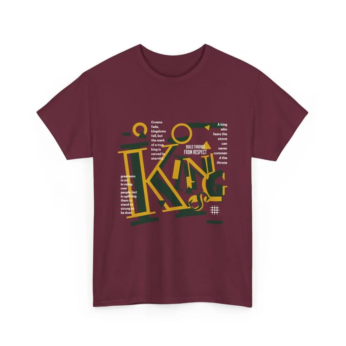King Typography Graphic Tee — Bold Yellow Green Urban Design Printify
