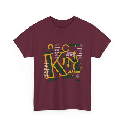 King Typography Graphic Tee — Bold Yellow Green Urban Design Printify