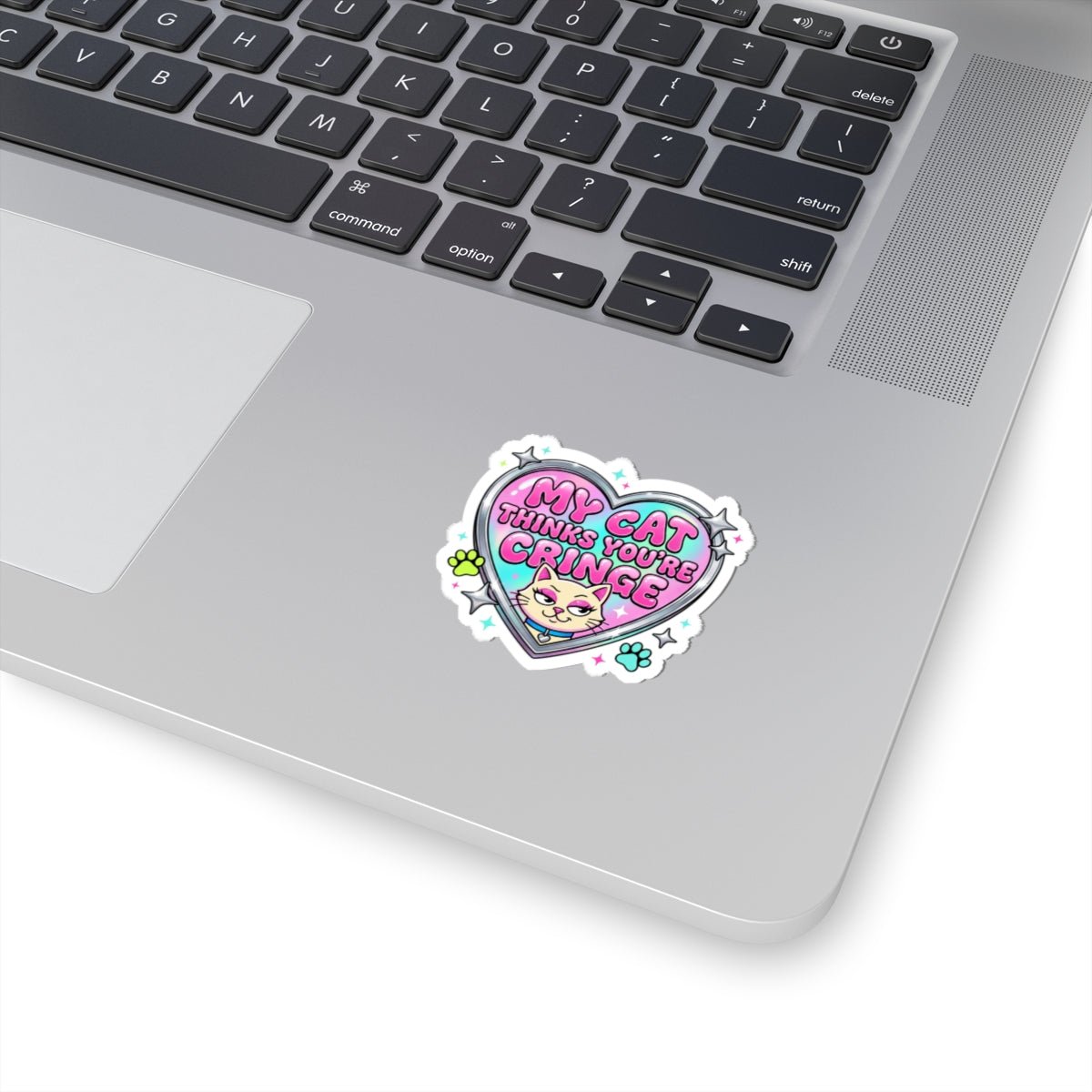 My Cat Thinks You’re Cringe Kiss-Cut Stickers | Y2K, Hot Pink, Glitter Type - Nineteen 29 Kustom