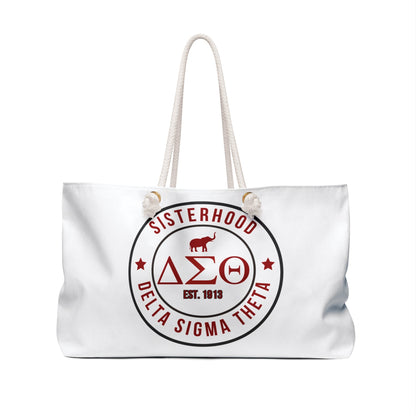 Delta Sigma Theta Sorority Weekender Bag, Travel Tote, Sisterhood Bag, Gift for Sorority Sisters, College Dorm Essentials Printify