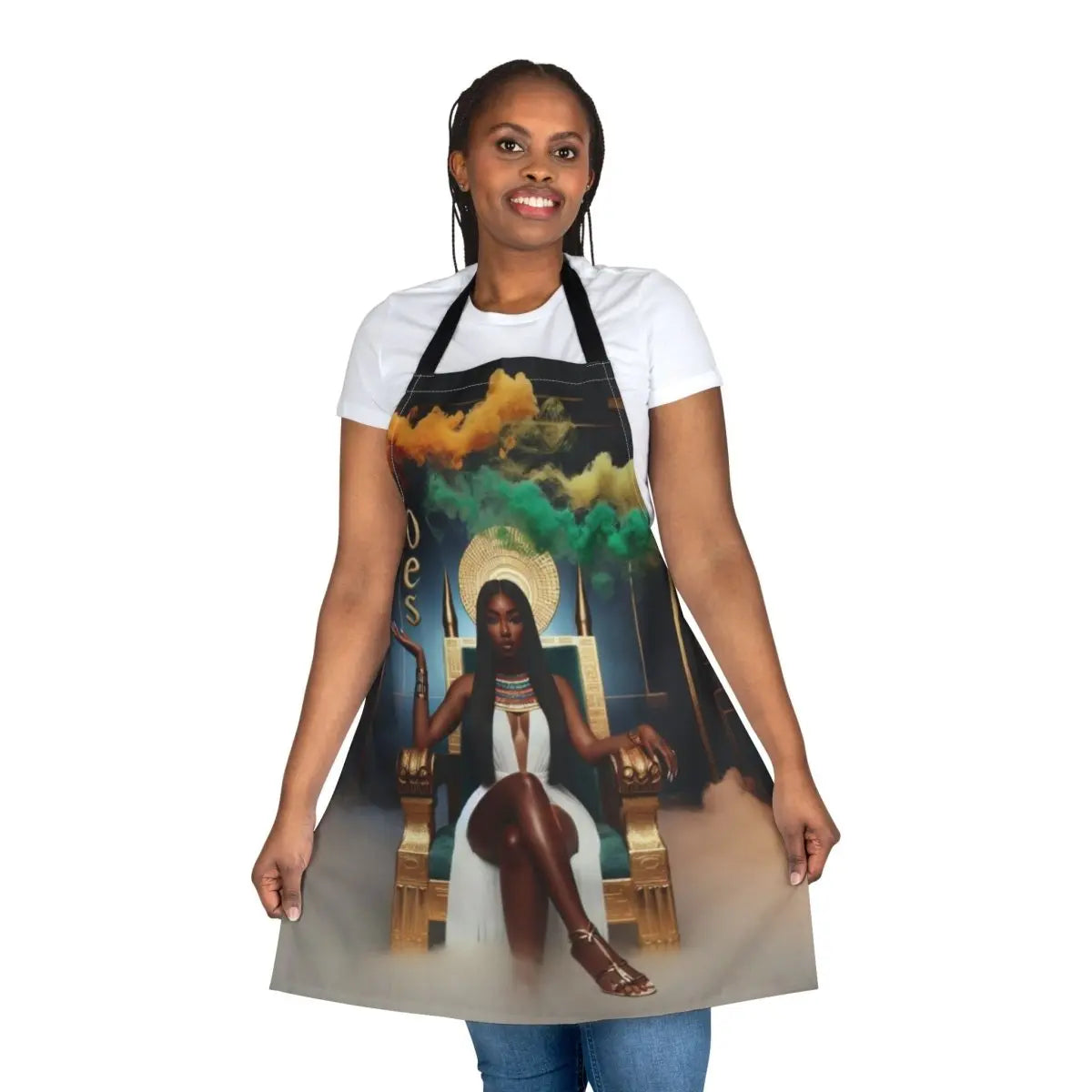 Kitchen Apron - OES Goddess Regal Throne Art Apron - Nineteen 29 Kustom