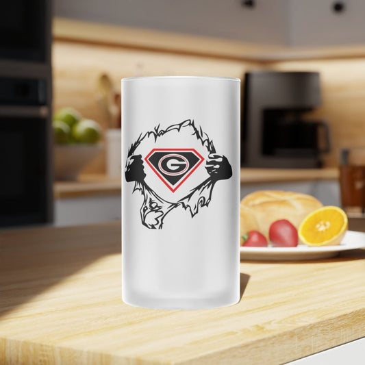 Ripped UGA Team Frosted Glass Beer Mug - Nineteen 29 Kustom