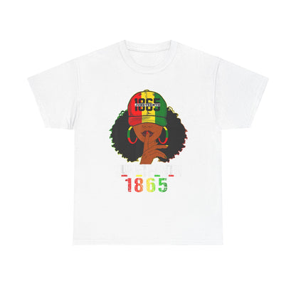 Vintage Afrocentric Unisex Tee, Rastafarian Style T-Shirt, 1865 Design, Black Culture Apparel, Gift for Cultural Celebrations Printify