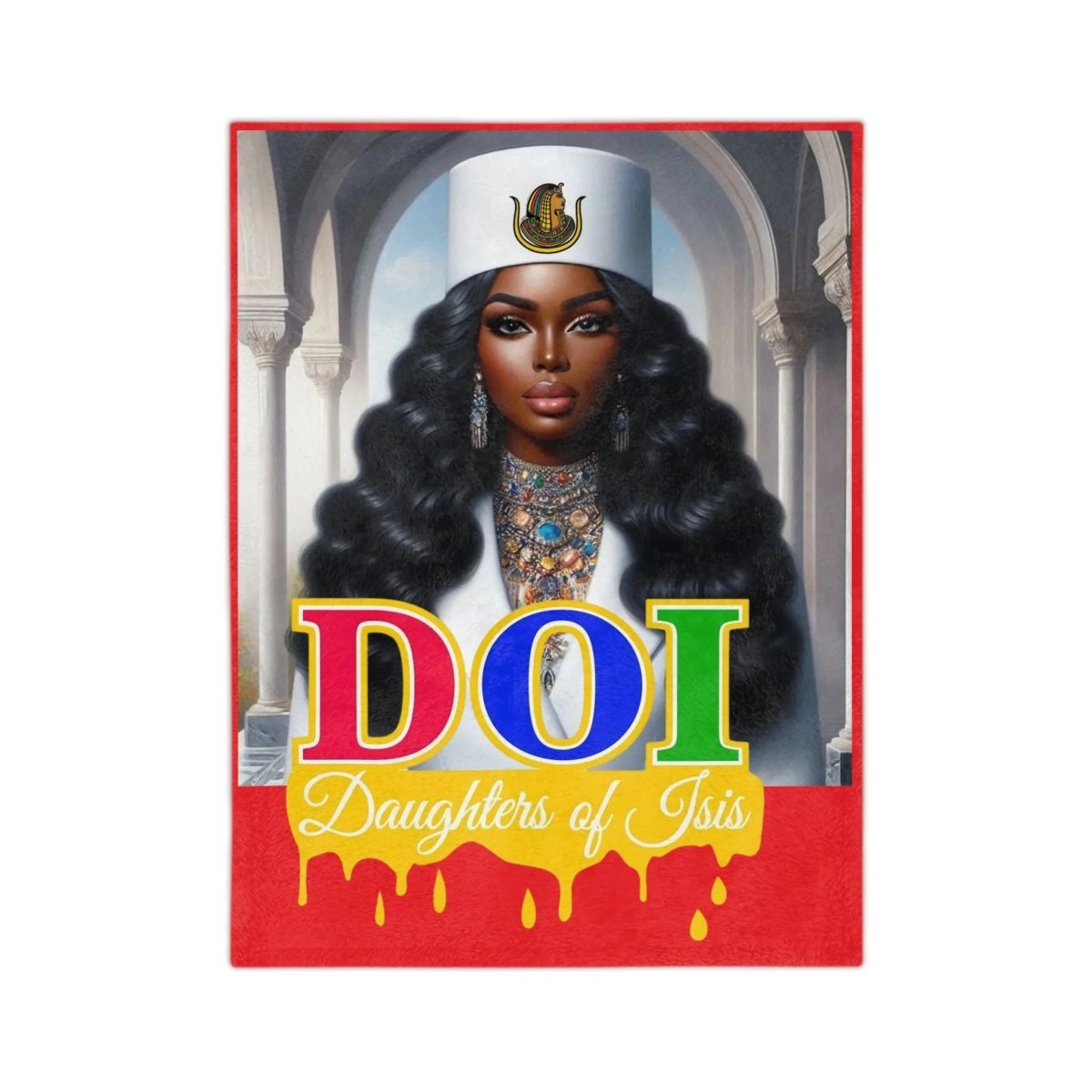 Velveteen Microfiber Blanket - Daughters of Isis Afrocentric Portrait Throw
