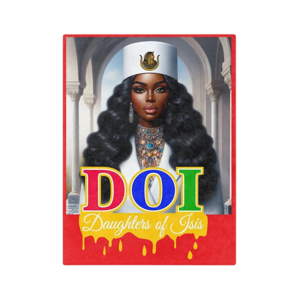 Velveteen Microfiber Blanket - Daughters of Isis Afrocentric Portrait Throw - Nineteen 29 Kustom