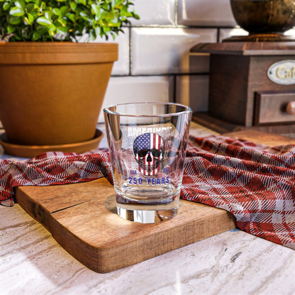 American Flag Skull 250 Years Shot Glass — 1.5oz Patriotic Shooter - Nineteen 29 Kustom