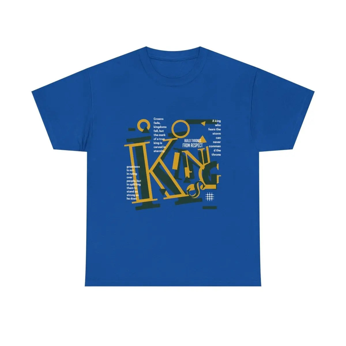 King Typography Graphic Tee — Bold Yellow Green Urban Design Printify