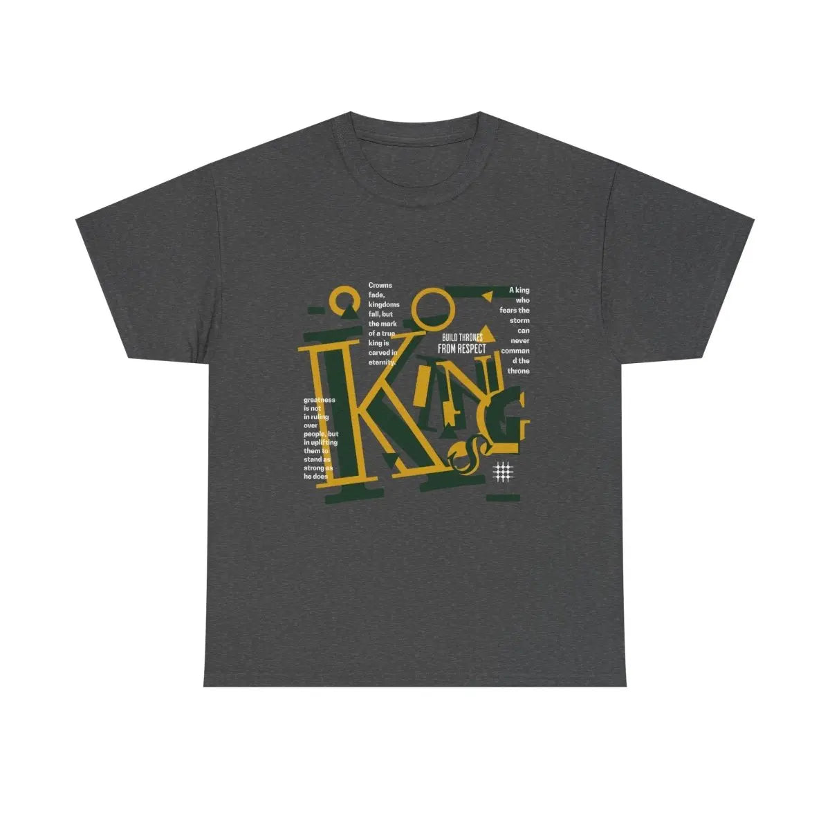 King Typography Graphic Tee — Bold Yellow Green Urban Design Printify