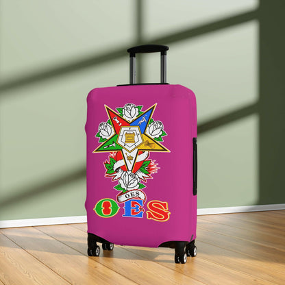 Order of Eastern Star Luggage Cover - Travel Accessory, Suitcase Protector, Freemasonry Gift, Masonic Organization, OES Emblem Printify