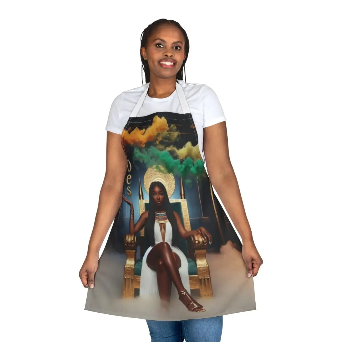 Kitchen Apron - OES Goddess Regal Throne Art Apron - Nineteen 29 Kustom