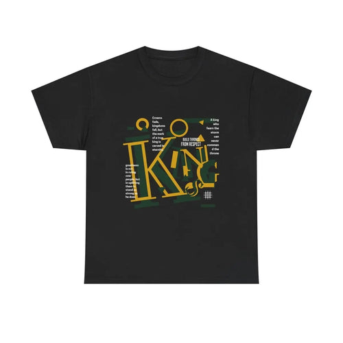 King Typography Graphic Tee — Bold Yellow Green Urban Design Printify