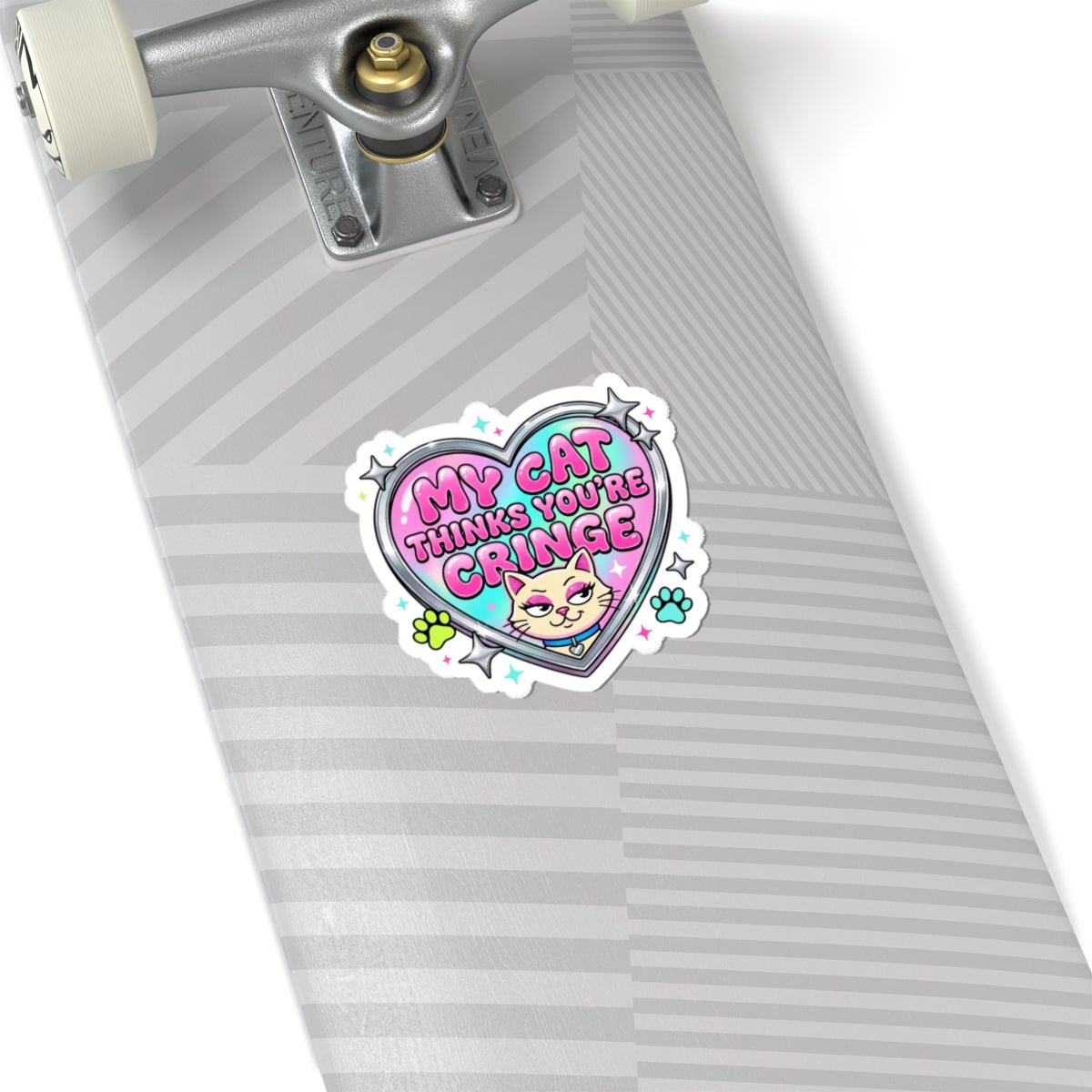My Cat Thinks You’re Cringe Kiss-Cut Stickers | Y2K, Hot Pink, Glitter Type - Nineteen 29 Kustom