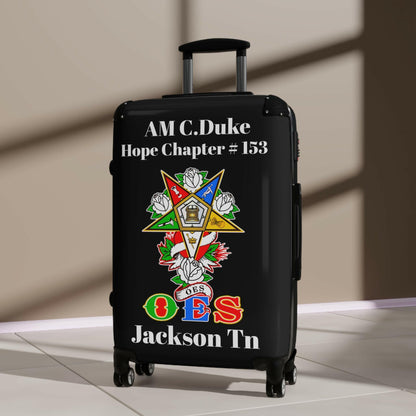 Custom Graphic Suitcases, Personalized Carry-On for Travelers, Unique Travel Gear, Ideal for Eastern Stars, Great OES Gift, AM C Duke Printify