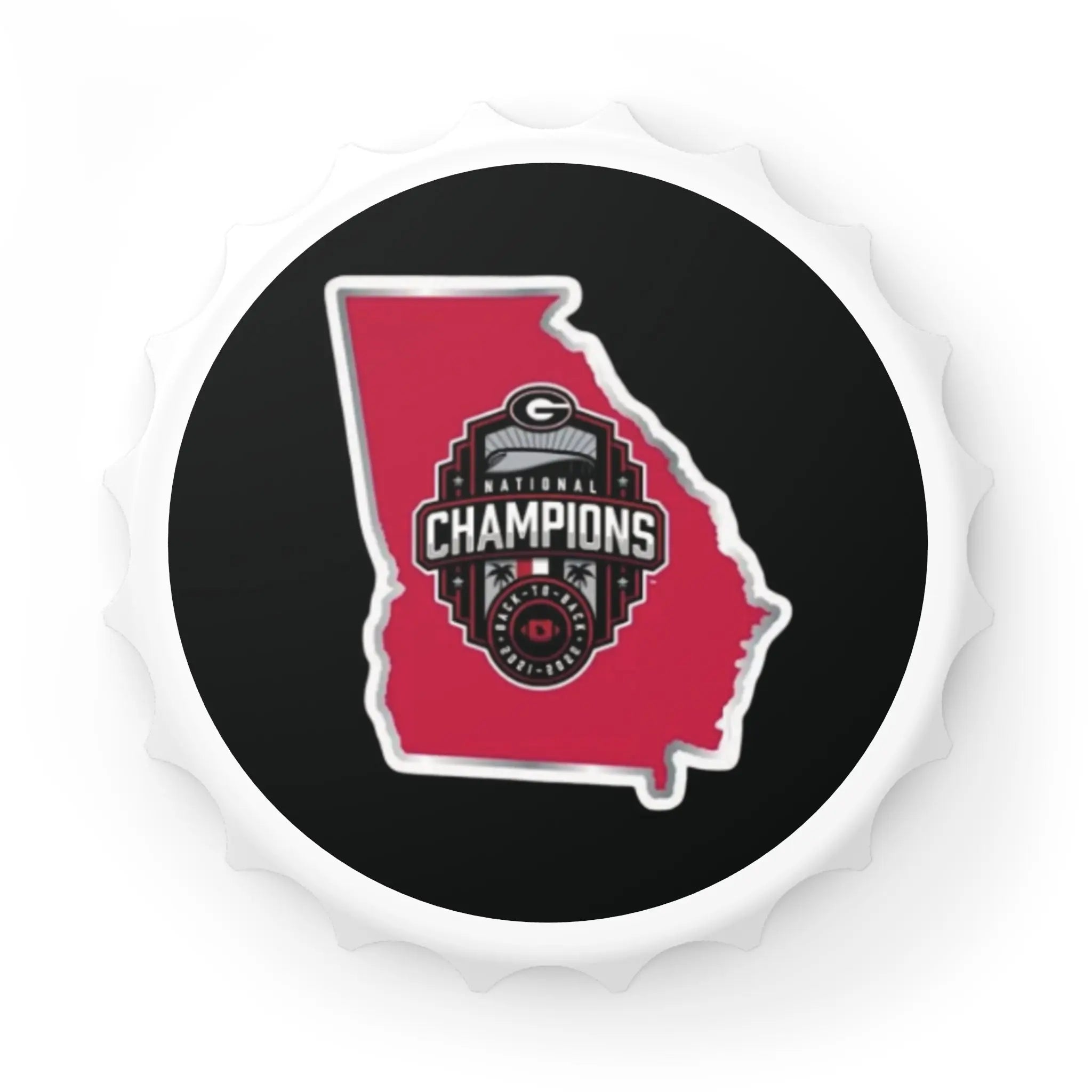 Georgia Custom Magnetic Bottle Opener with Unique Cap Shape & 2 Opening Mechanisms