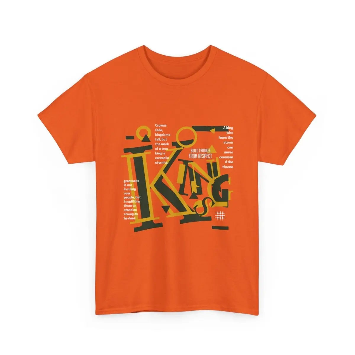 King Typography Graphic Tee — Bold Yellow Green Urban Design Printify