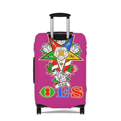 Order of Eastern Star Luggage Cover - Travel Accessory, Suitcase Protector, Freemasonry Gift, Masonic Organization, OES Emblem Printify