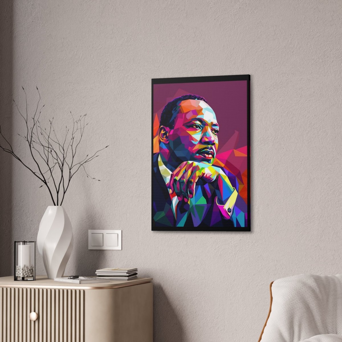 MLK Colorful Pop Art Canvas Print — Inspirational Civil Rights Portrait - Nineteen 29 Kustom