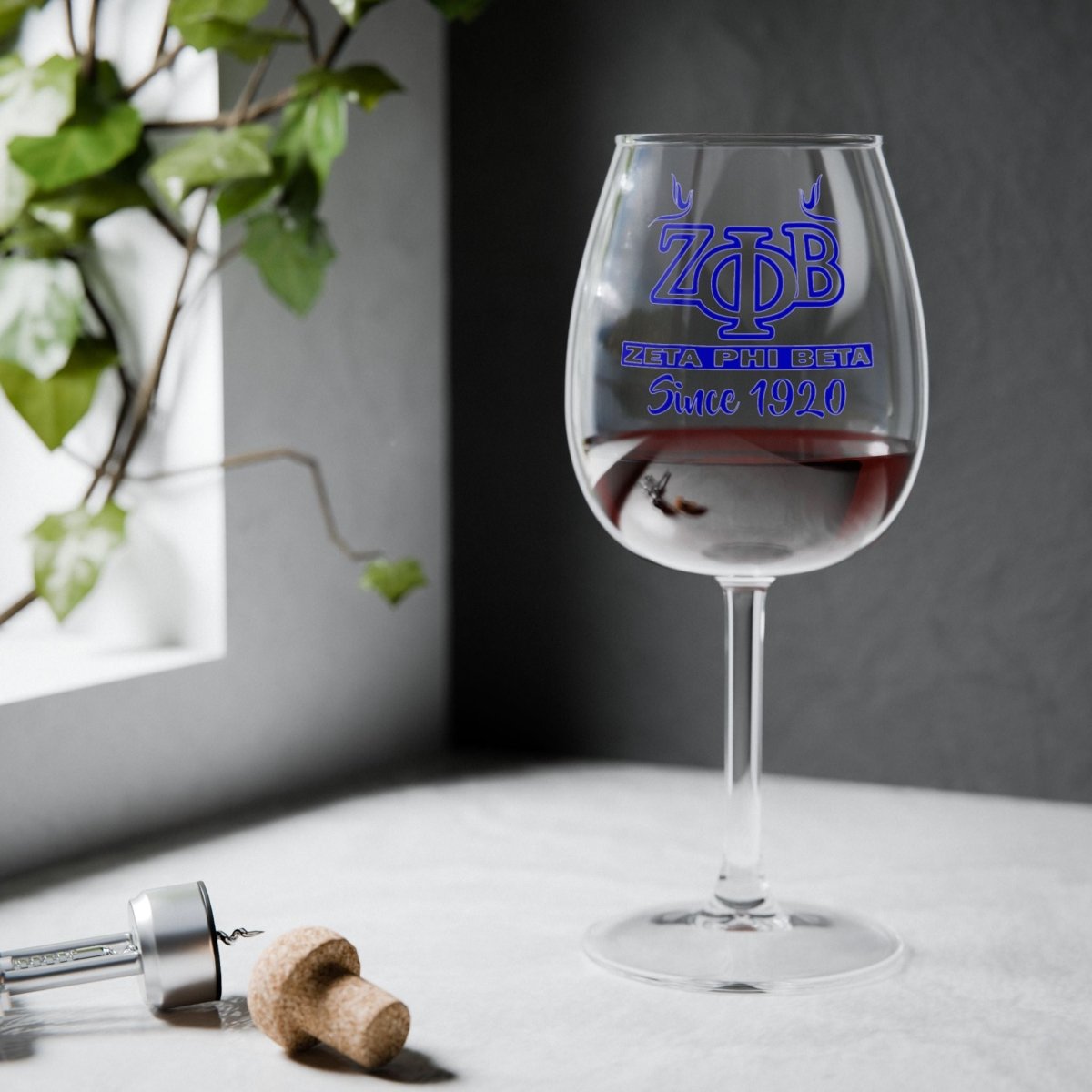 Zeta Phi Beta 12oz Wine Glass — "Since 1920" Sorority Stemmed Glass - Nineteen 29 Kustom