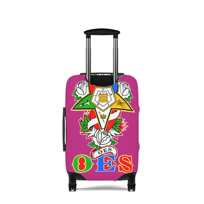 Order of Eastern Star Luggage Cover - Travel Accessory, Suitcase Protector, Freemasonry Gift, Masonic Organization, OES Emblem Printify