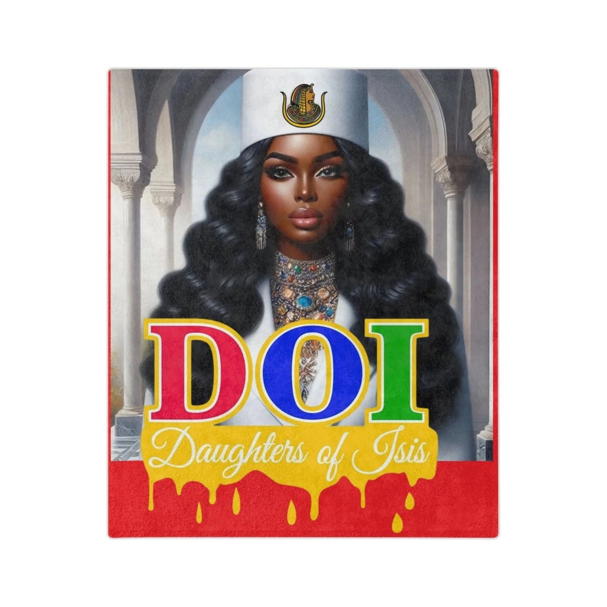 Velveteen Microfiber Blanket - Daughters of Isis Afrocentric Portrait Throw - Nineteen 29 Kustom