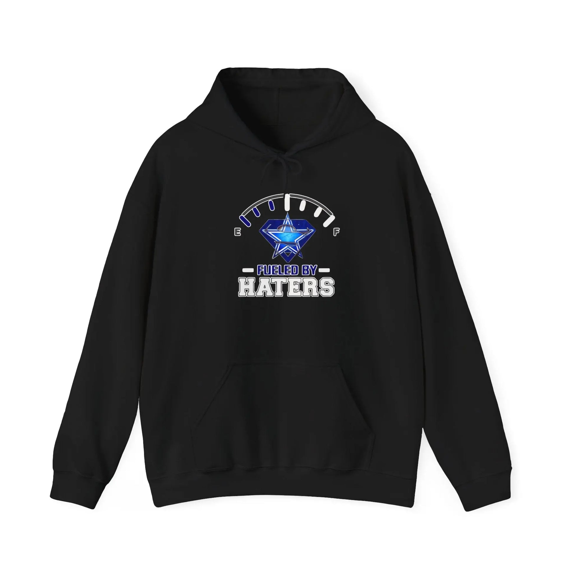 Fueled by Haters Hoodie — Diamond Gauge Graphic Pullover Printify