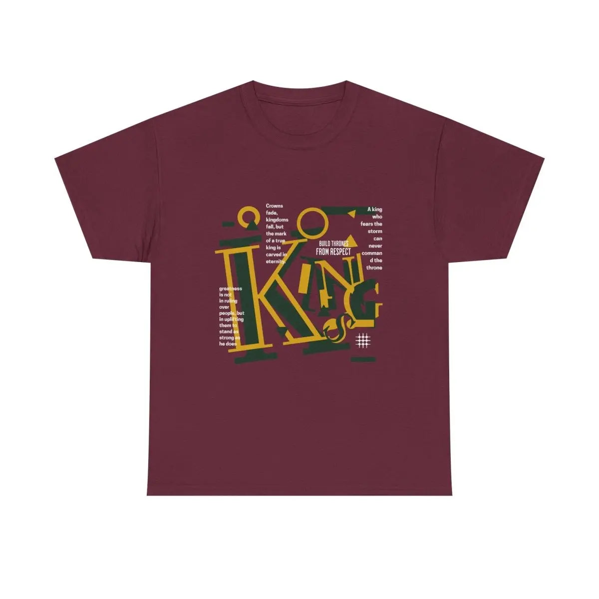King Typography Graphic Tee — Bold Yellow Green Urban Design Printify