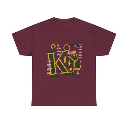 King Typography Graphic Tee — Bold Yellow Green Urban Design Printify